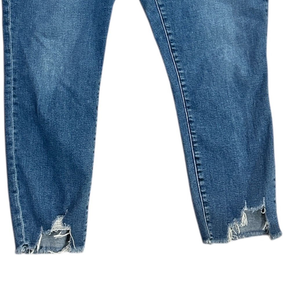 Abercrombie Fitch Blue Jeans Womens 32 14 High Rise Button Fly Distressed Ankle - Picture 7 of 7